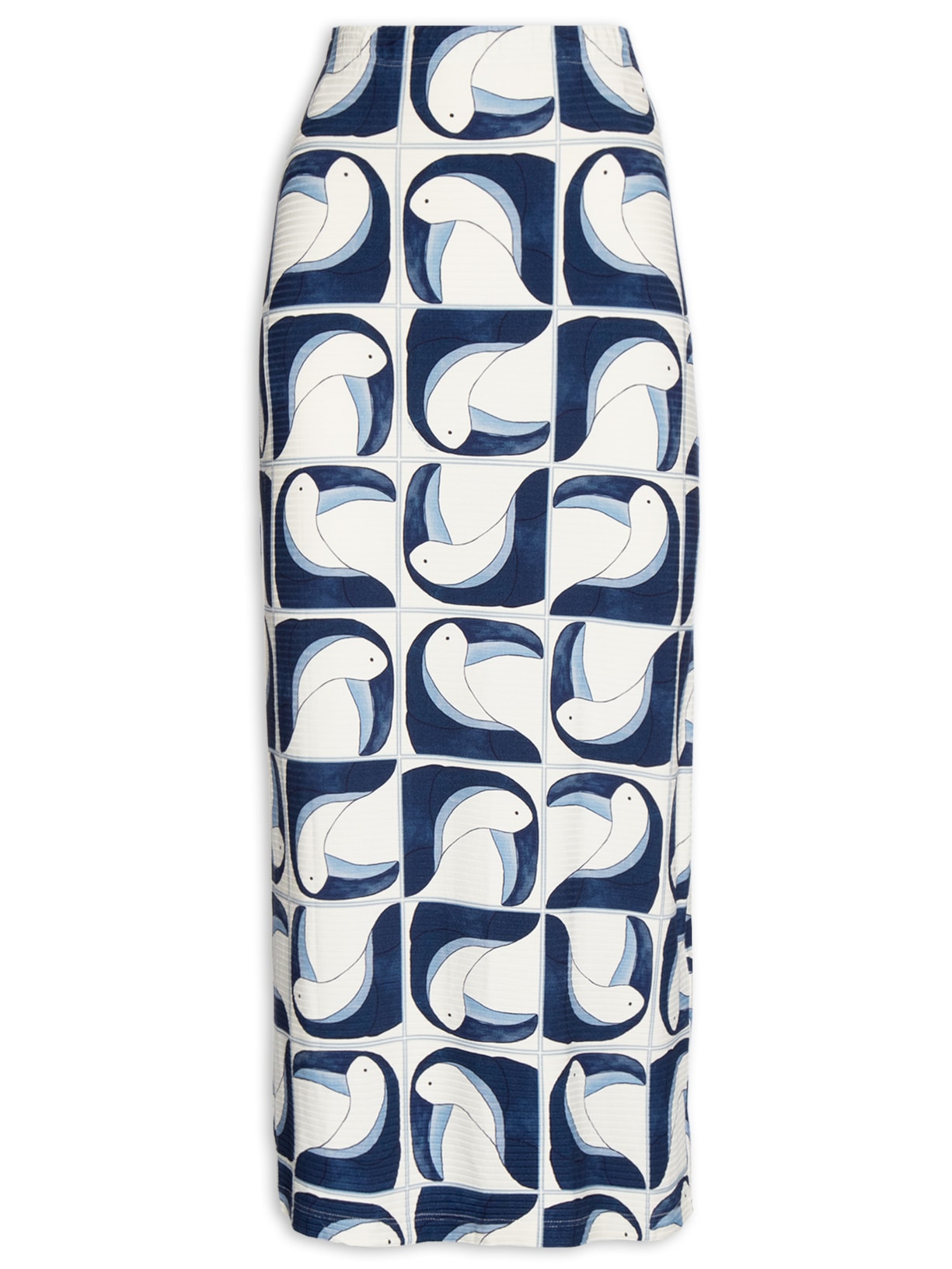 Saia Midi Tuca Tropical - Azul