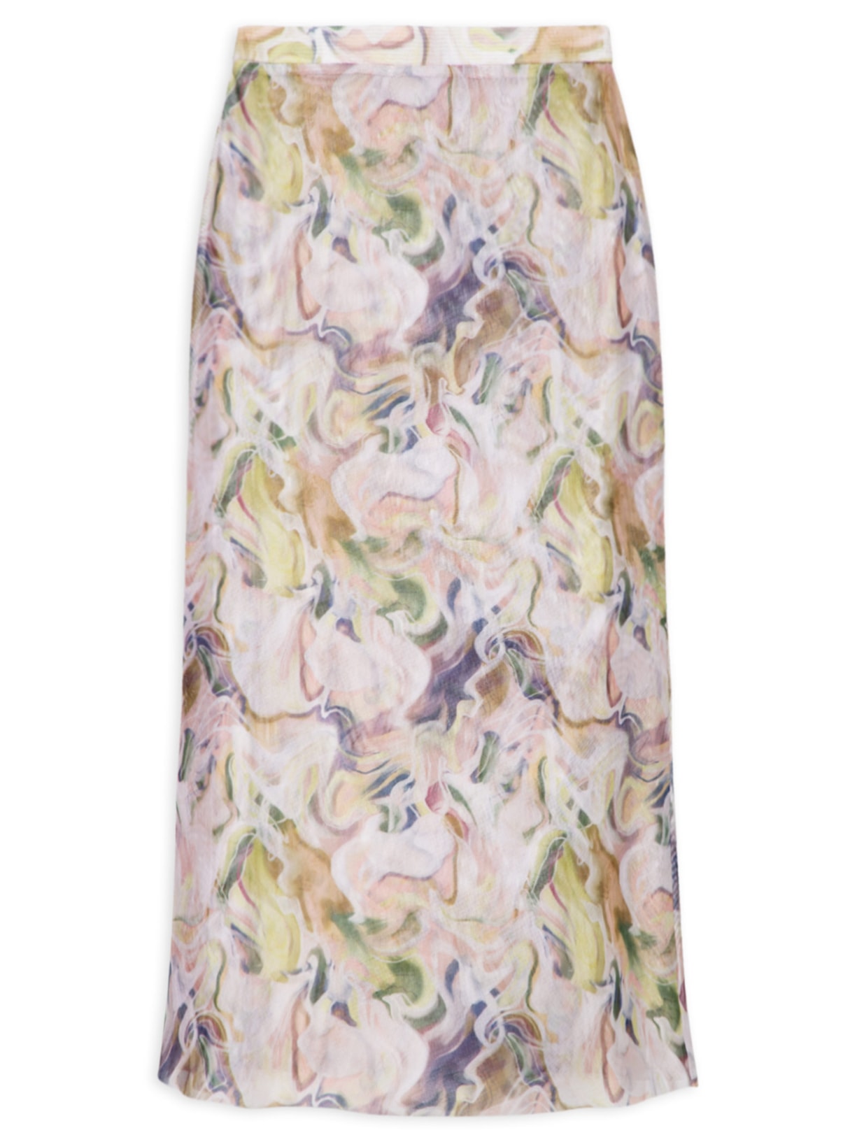 Saia Midi Tule Aquarela Ana - Off White