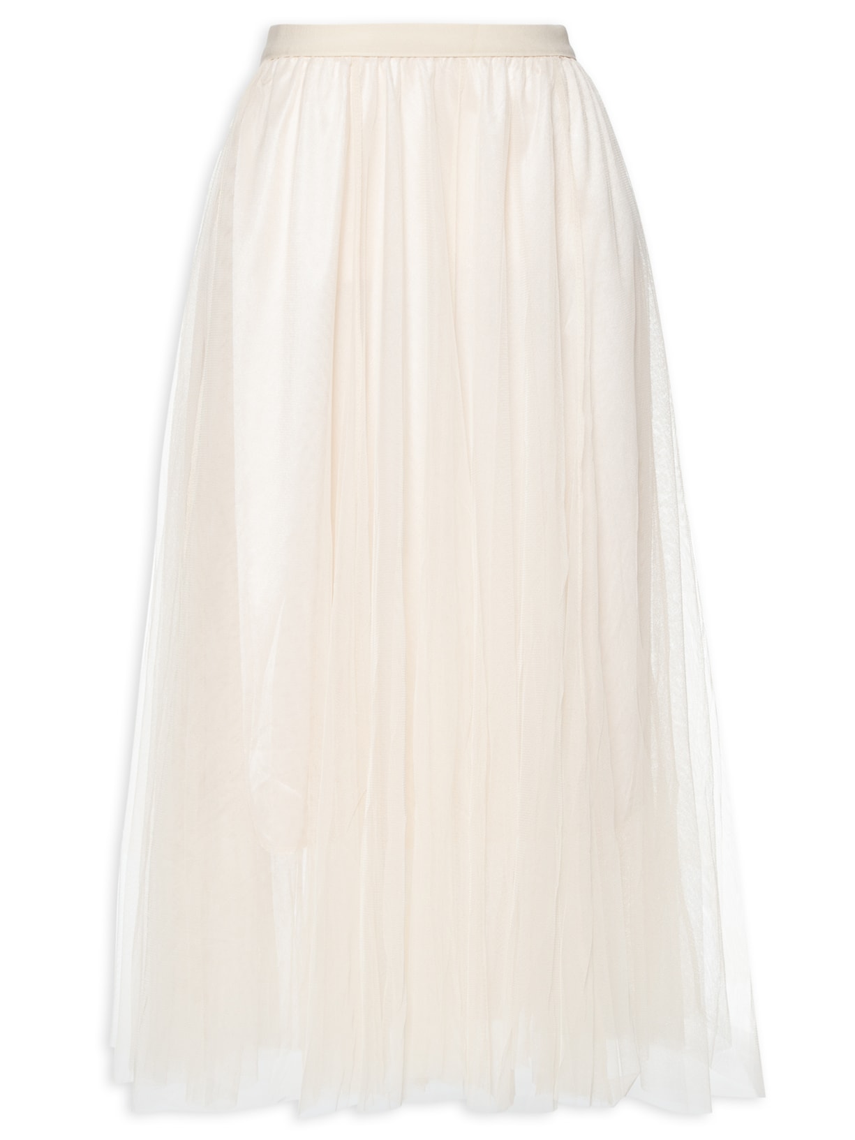 Saia Midi Tule Bege Market 33