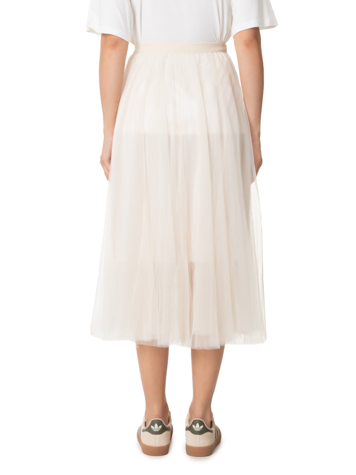 Saia Midi Tule Bege Market 33