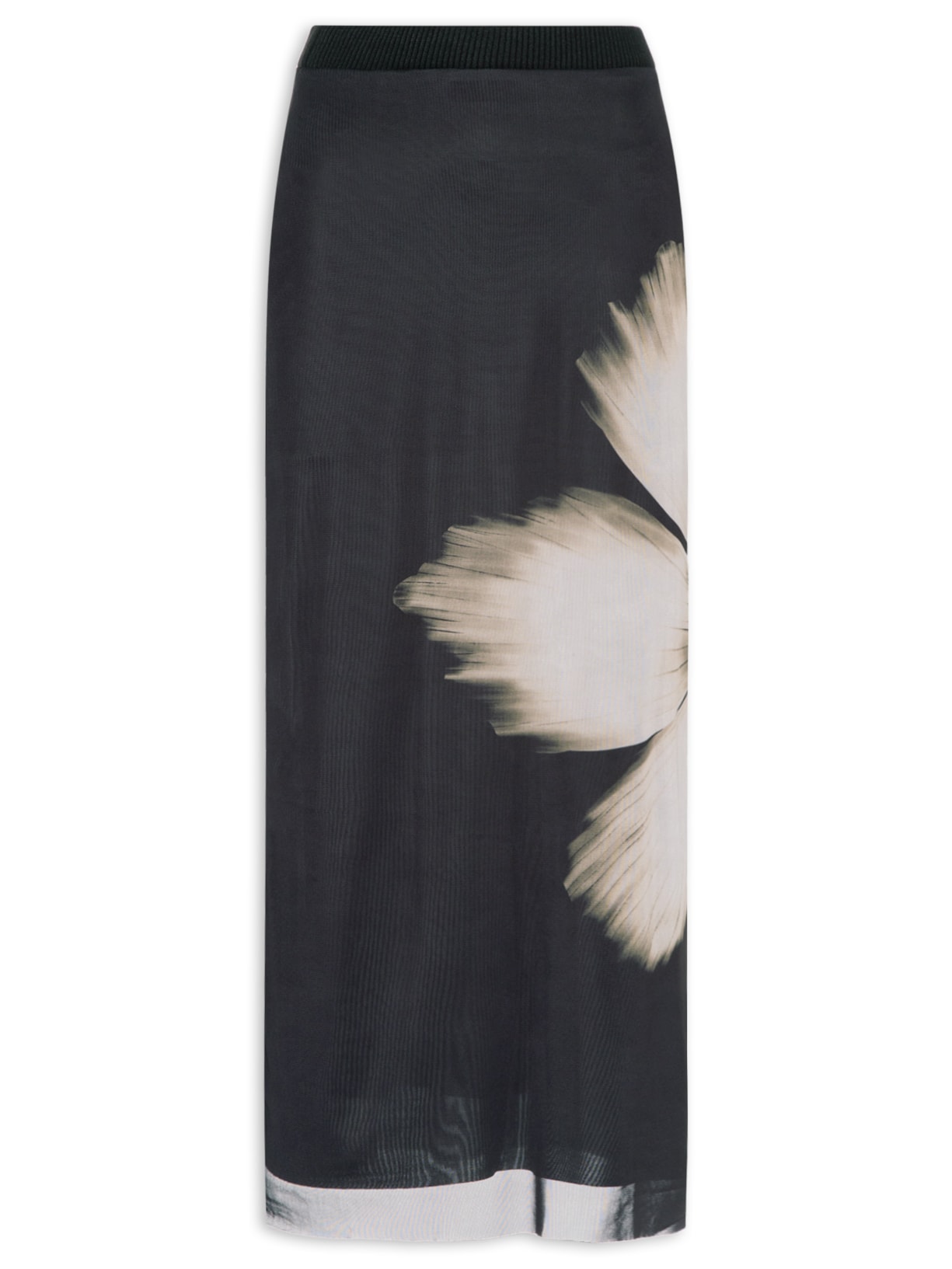 Saia Midi Tule Maya - Preto