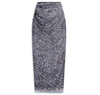 Saia Midi Tule Pois - Preto