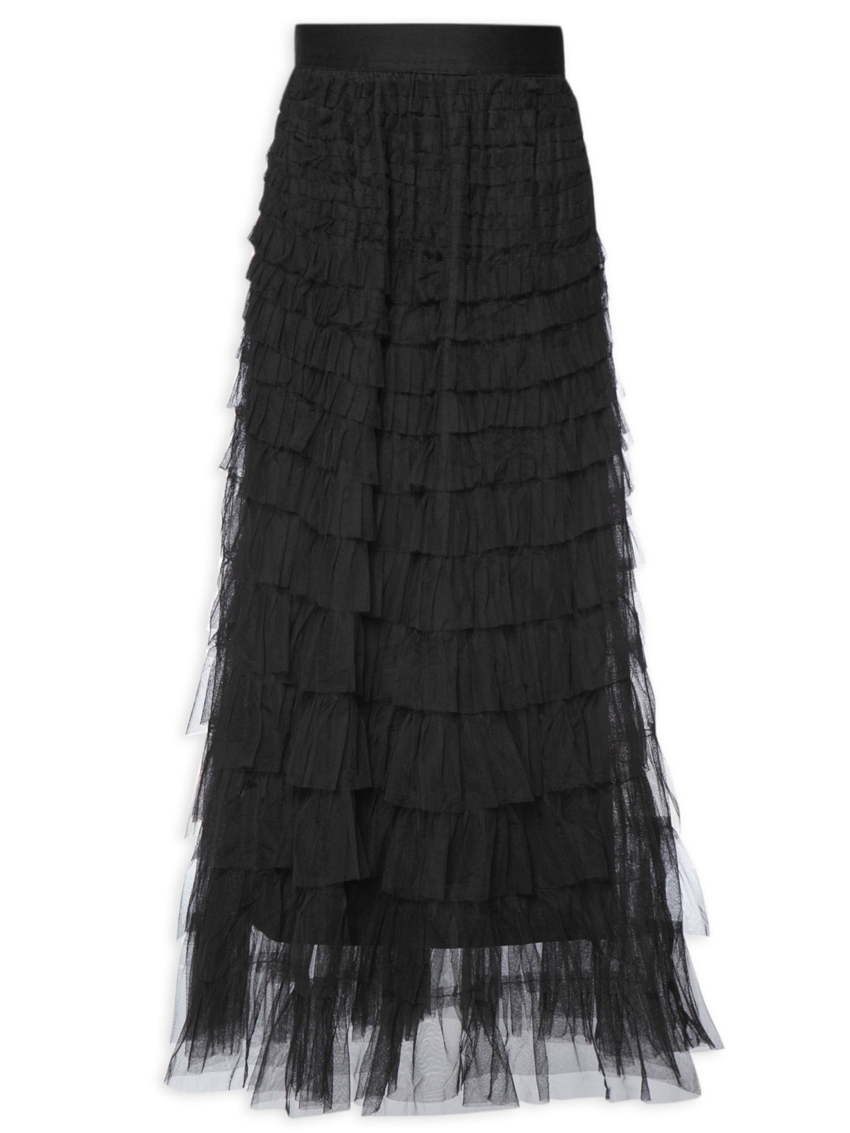 Saia Midi Tule - Preto