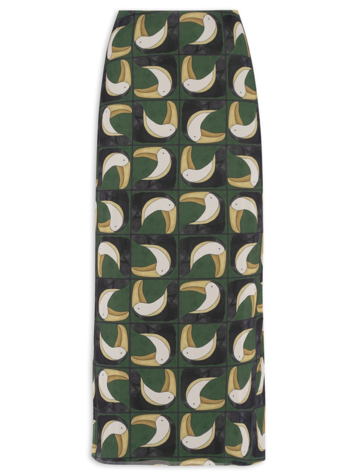 Saia Midi Tule Tuca Tropical Mini - Verde