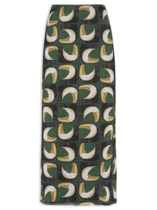 Saia Midi Tule Tuca Tropical Mini - Verde