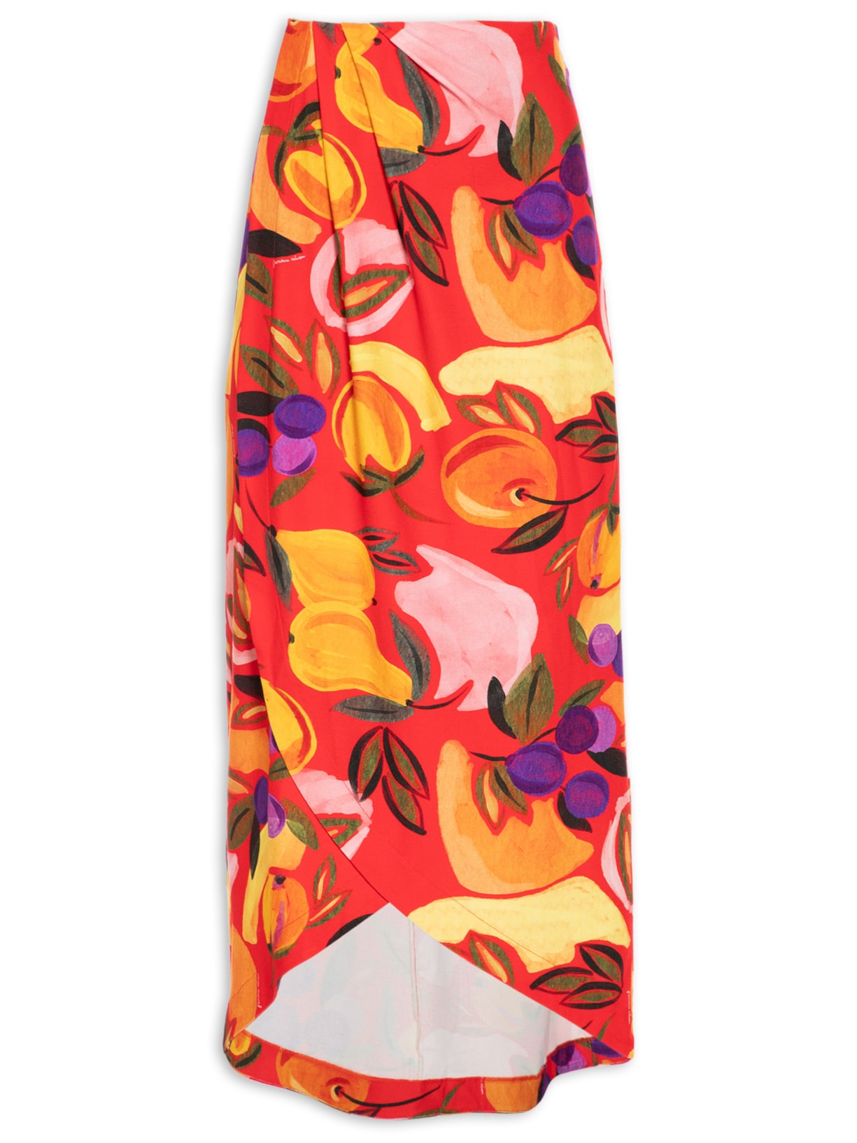 Saia Midi Vento De Fruta - Vermelho