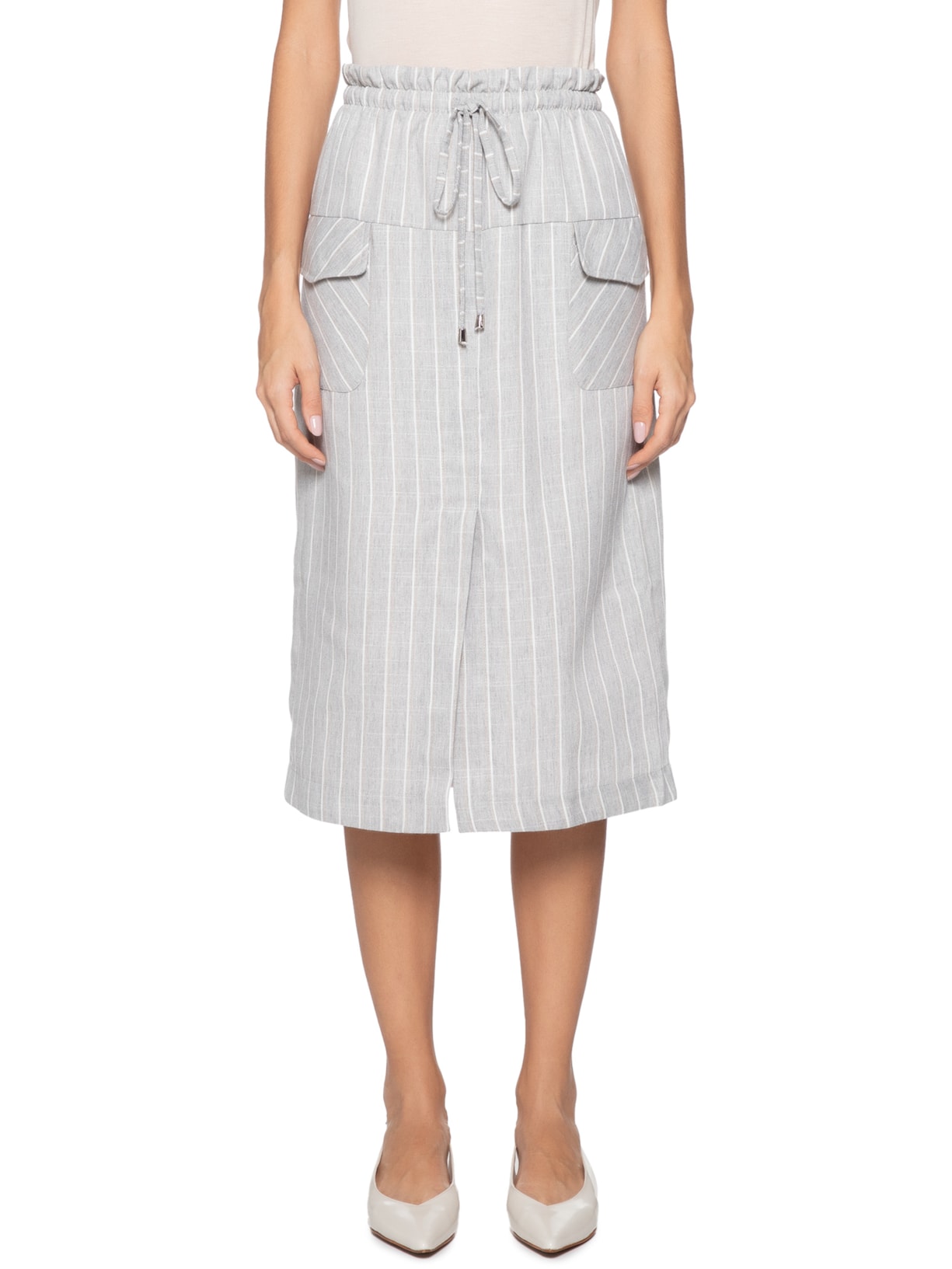 Saia Midi Zila II Cinza Le Lis