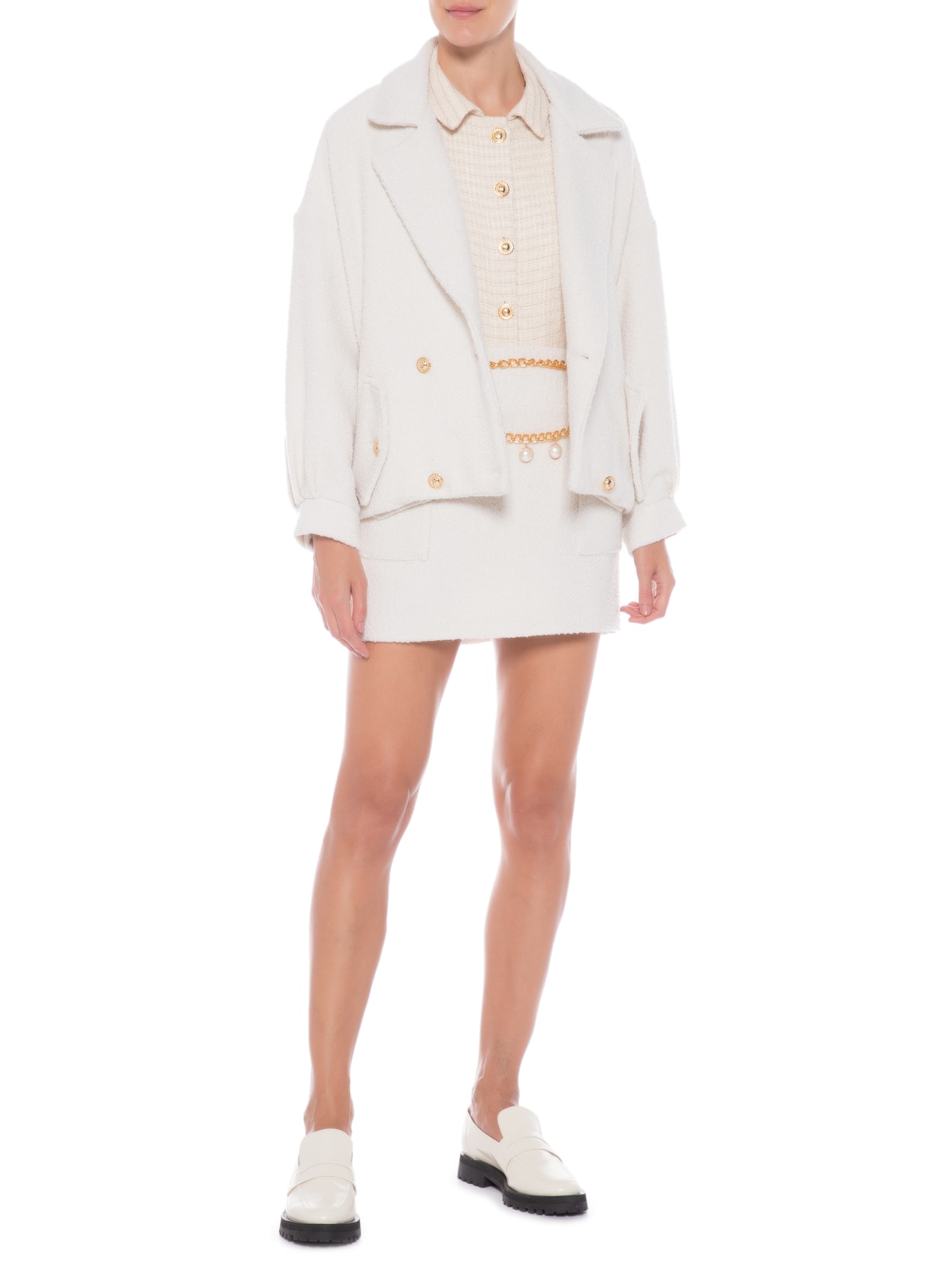 Saia Mini Carrie Branco Mixed