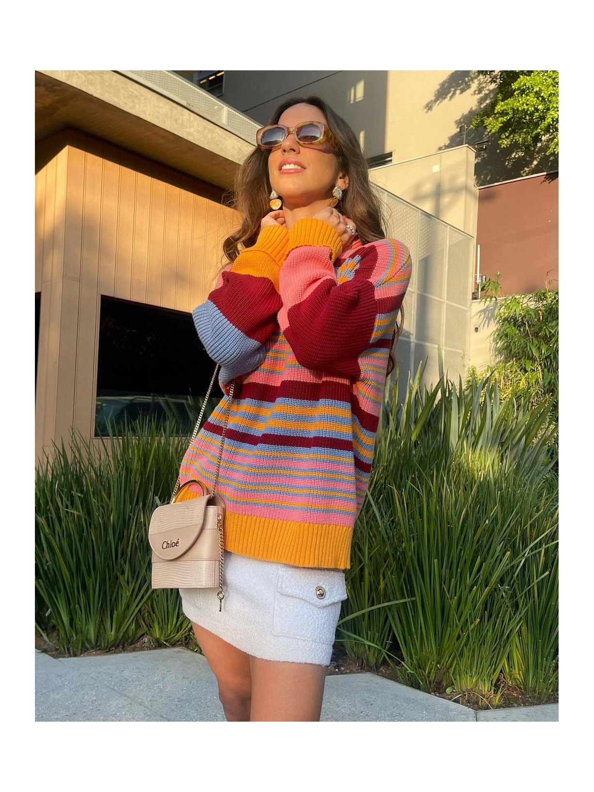 Saia Mini Carrie Branco Mixed