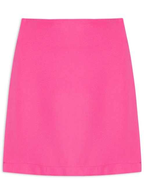 Saia Mini Cintura Alta Em Crepe - Rosa