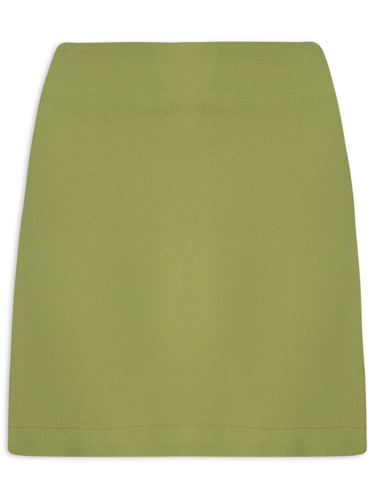 Saia Mini Cintura Alta Em Crepe - Verde