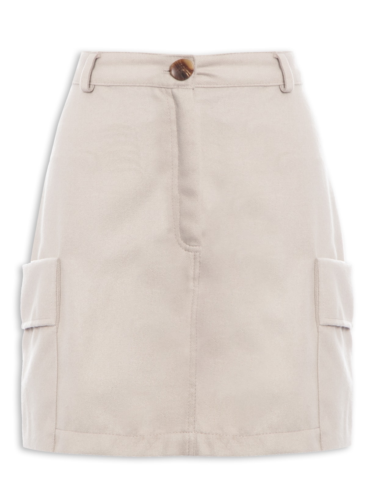 Saia Mini Com Bolso Duplo Bege '2Essential