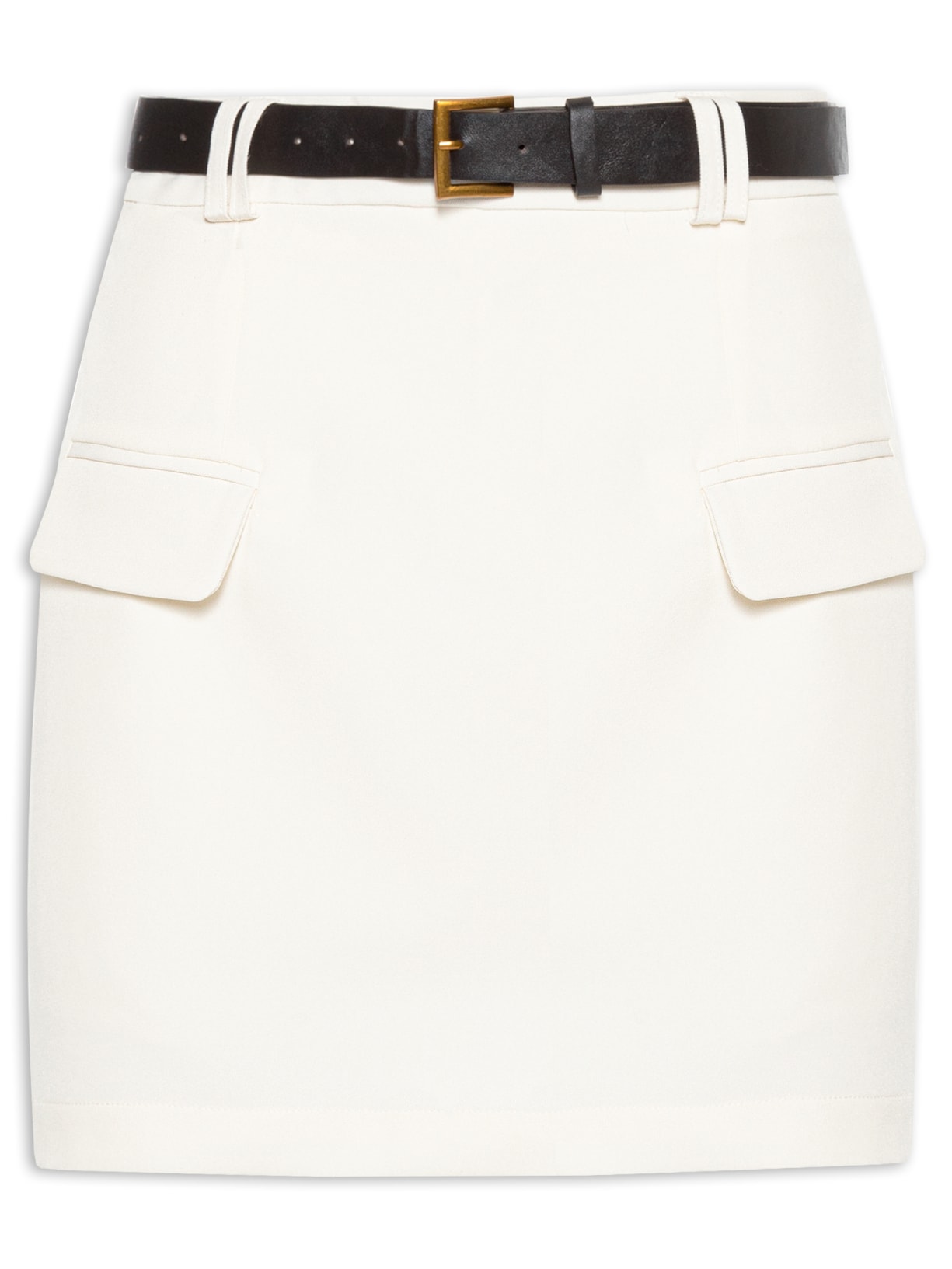 Saia Mini Com Cinto Removível - Off White