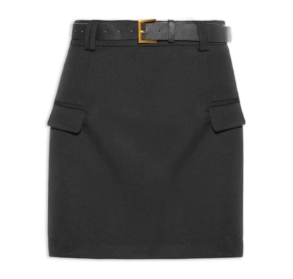 Saia Mini Com Cinto Removível - Preto