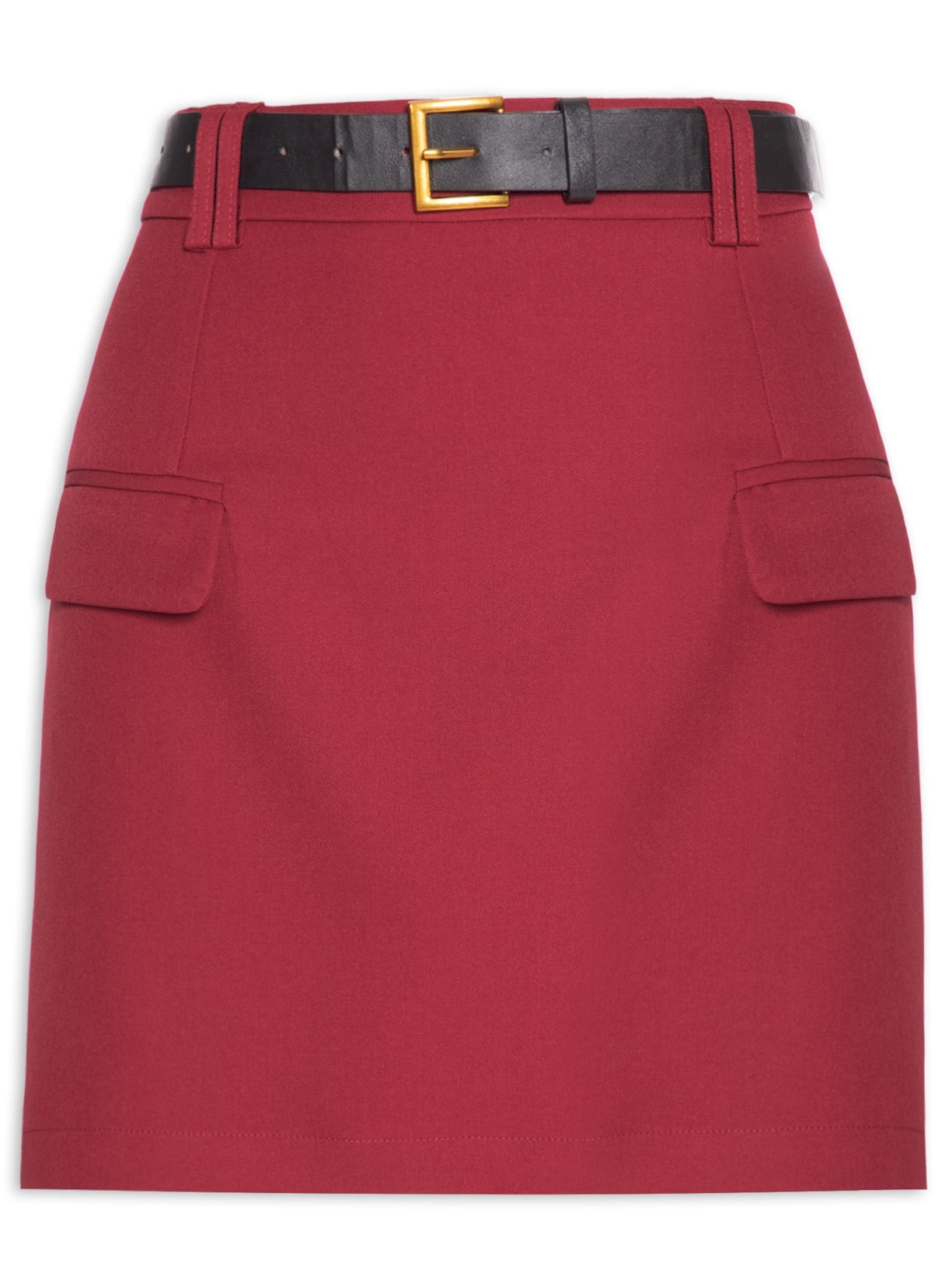 Saia Mini Com Cinto Removível - Vermelho