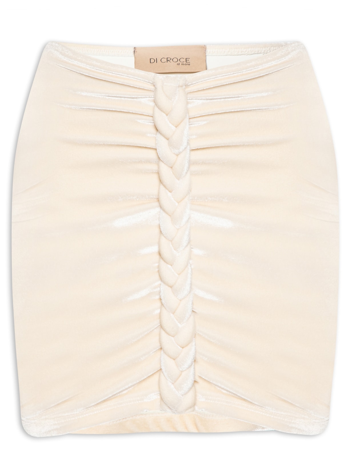Saia Mini Cordas Veludo Bege Shop2gether + Di Croce Al Mare