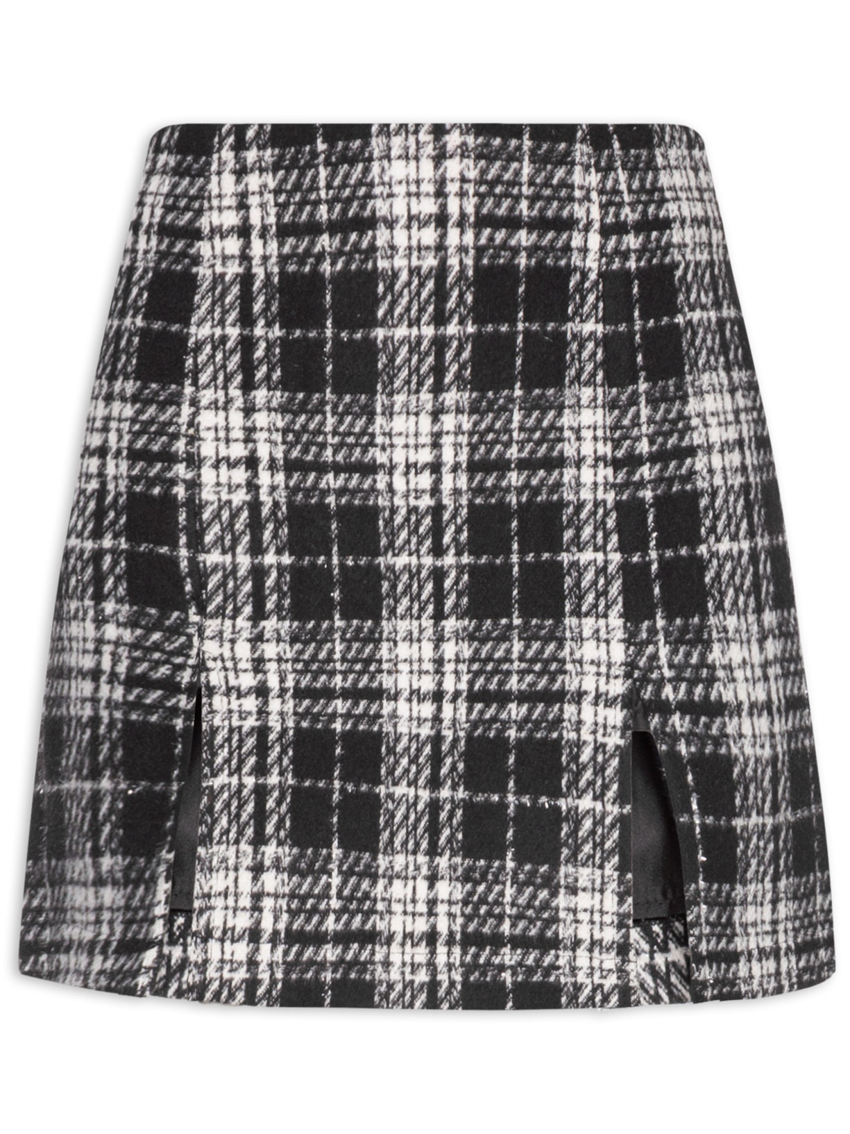 Saia Mini Em Tweed - Preto