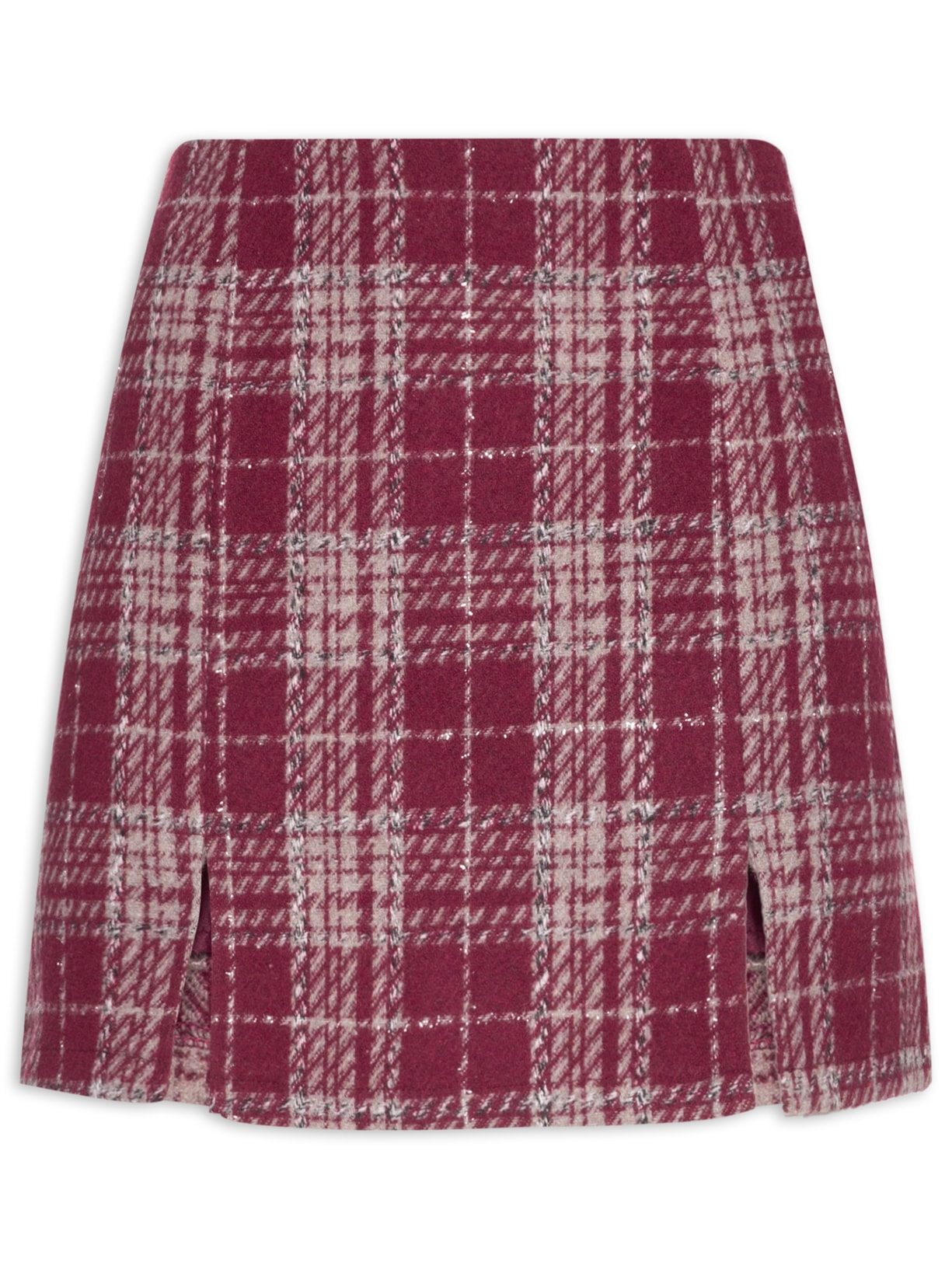 Saia Mini Em Tweed - Vinho