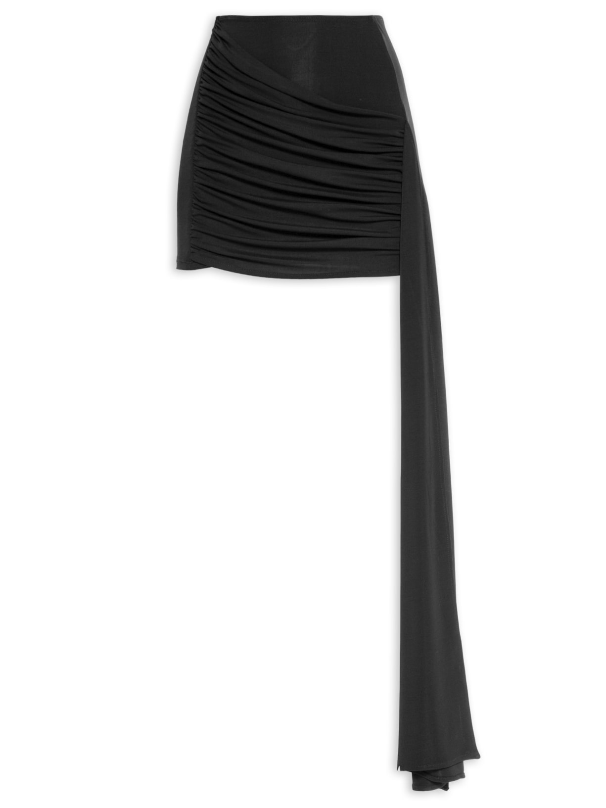 Saia Mini Franzida Jersey - Preto