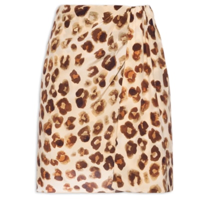 Saia Mini Pareô Onça Concha - Marrom