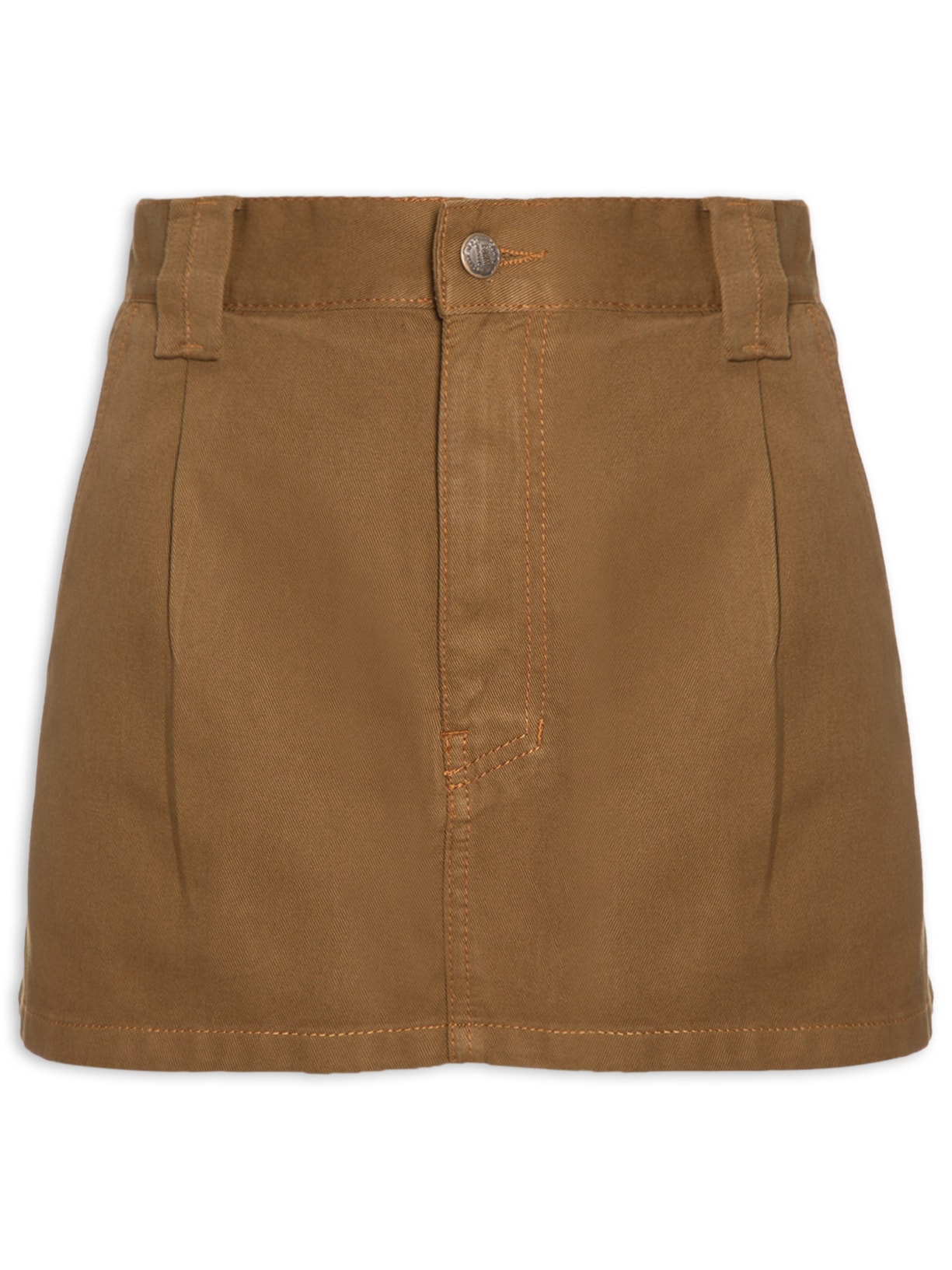Saia Mini Sarja Prega - Marrom