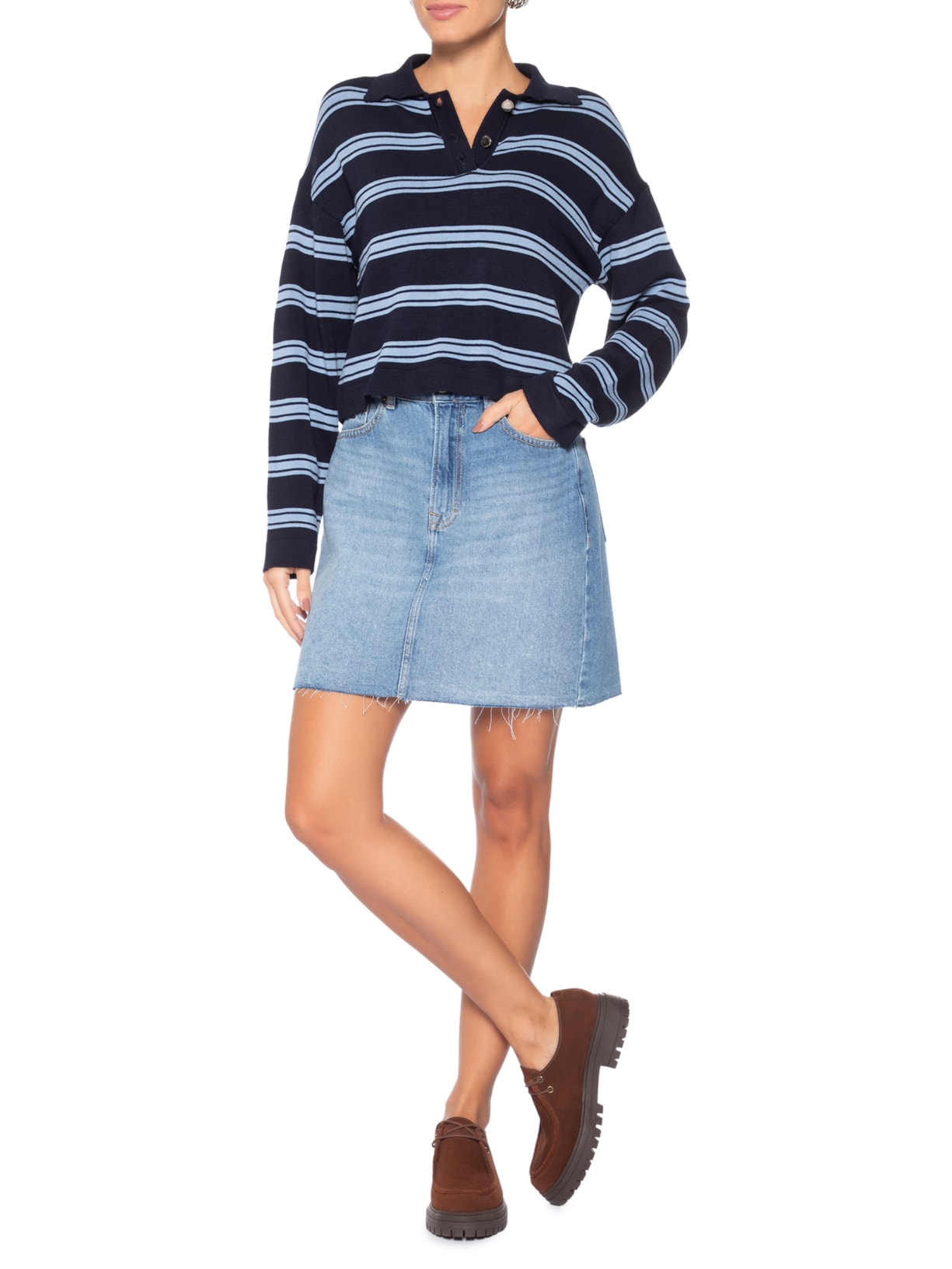 Saia Mom Uh Azul Tommy Jeans