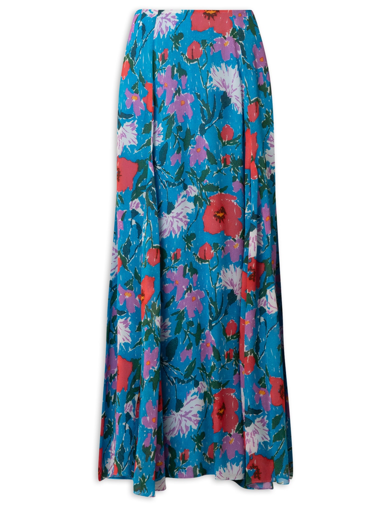 Saia Nesgas Floral Sketch - Azul