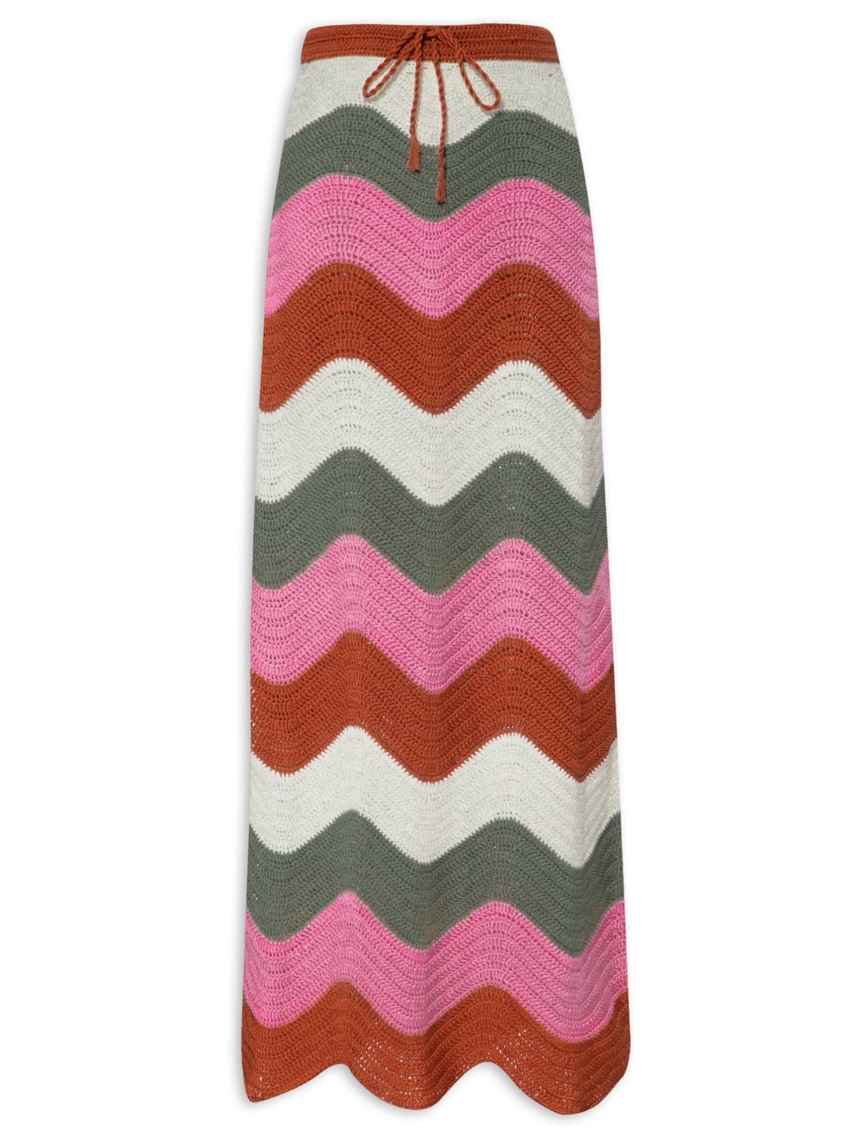 Saia Ondas Crochet - Rosa