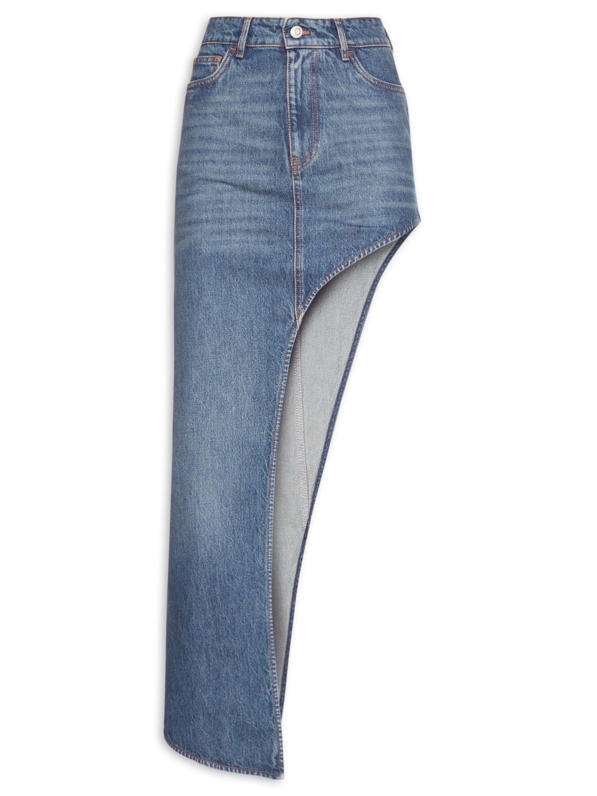 Saia One Leg Denim - Azul