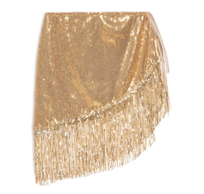 Saia Paetê Com Argola - Dourado