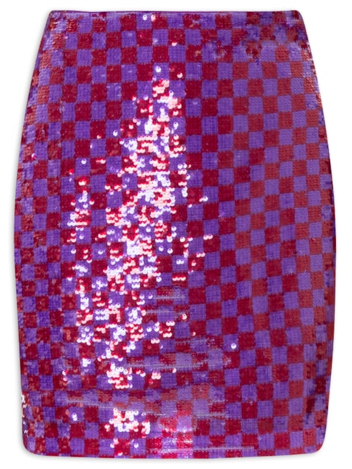 Saia Paetê Grid Grace - Roxo