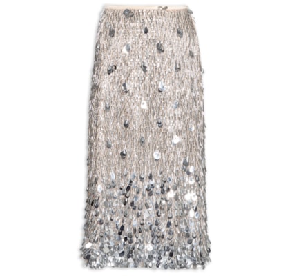 Saia Paetê Rush Raven - Prateado