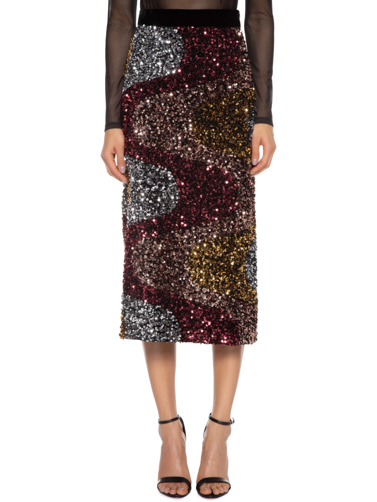 Saia Paetê Velvet Pandora Rosa Nk