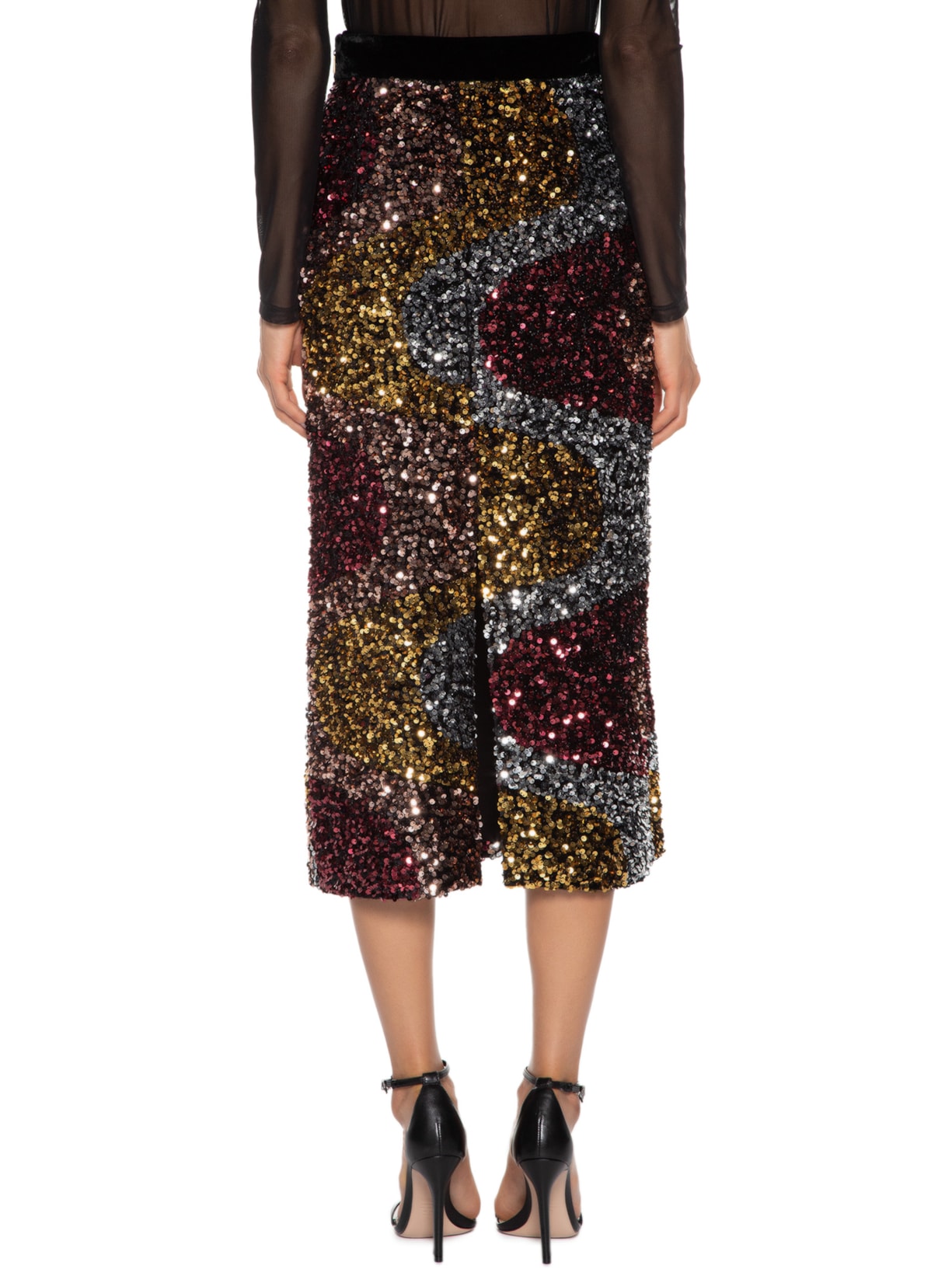 Saia Paetê Velvet Pandora Rosa Nk