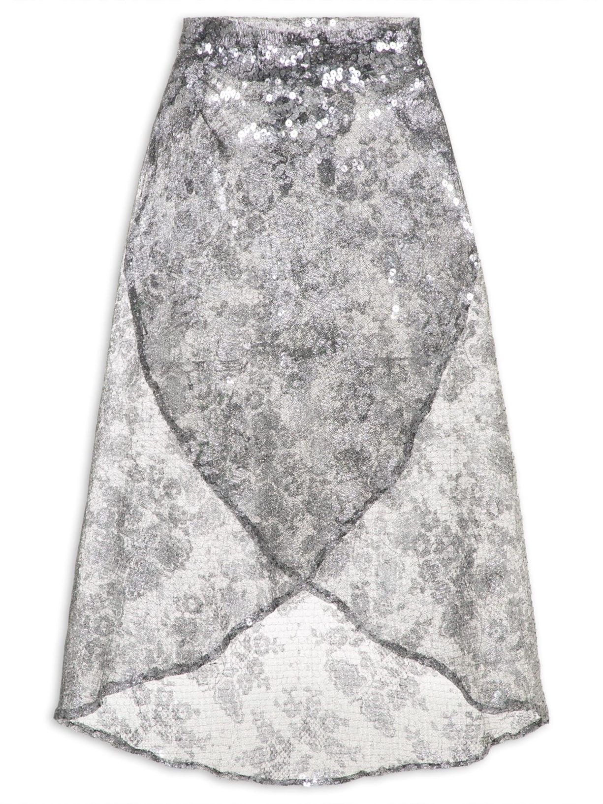 Saia Pareô Carnaval Paetê Prata Market 33