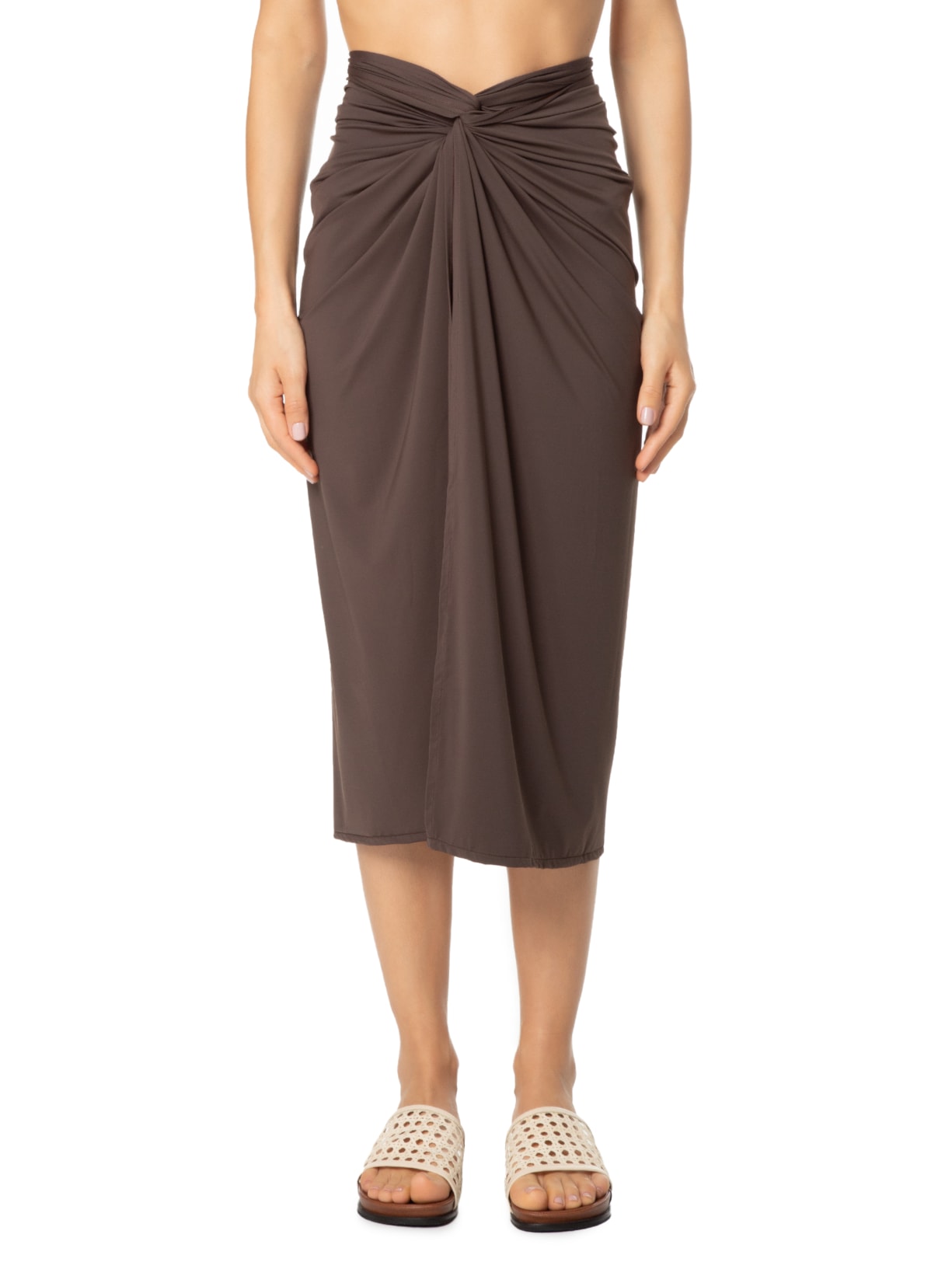 Saia Pareô Chocolate Marrom Pura Swim