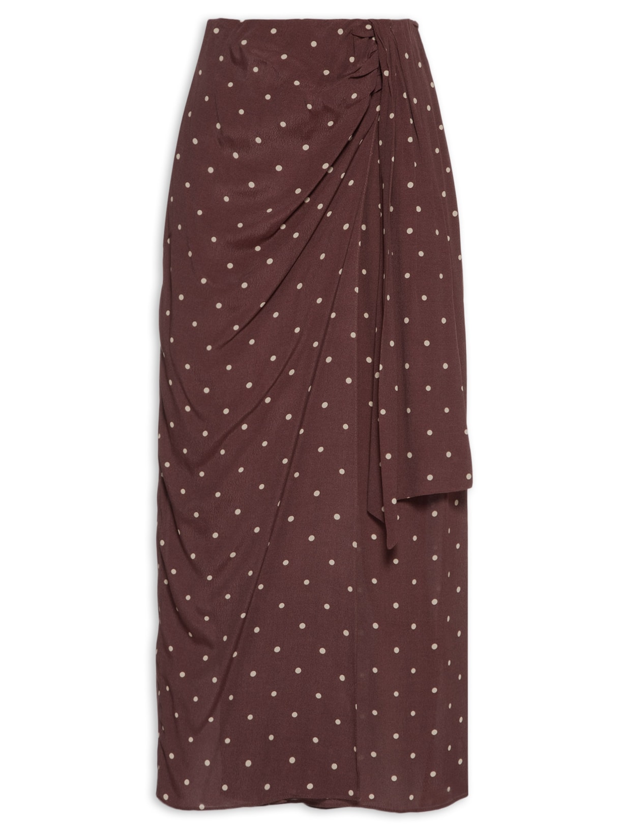 Saia Pareô Crepe Estampa Noite - Marrom