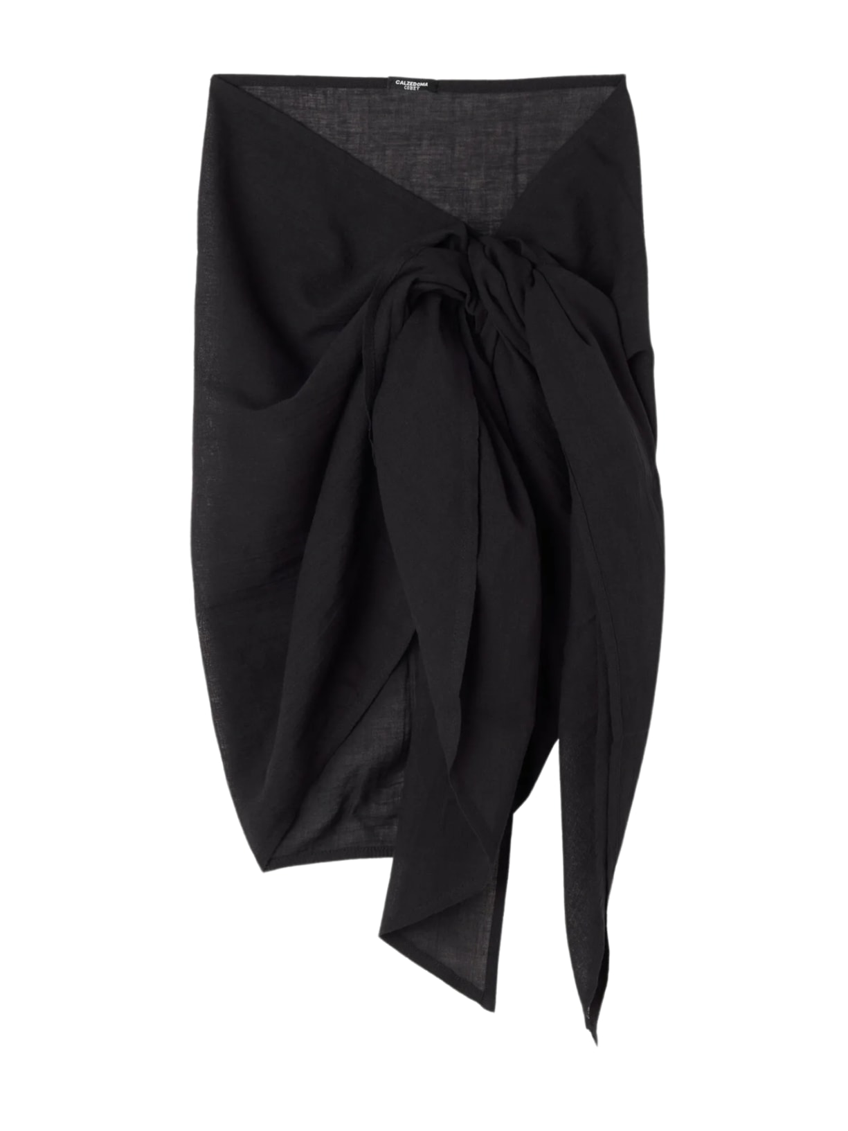 Saia Pareô Curta Em Algodão - Preto