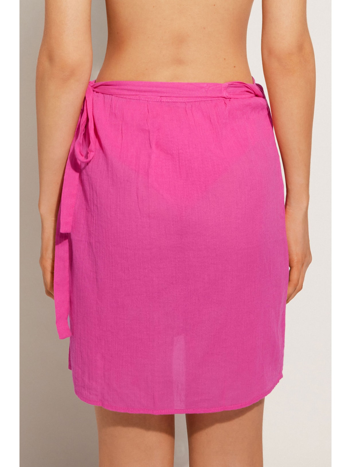 Saia Pareô Curta Transpassada Rosa Calzedonia