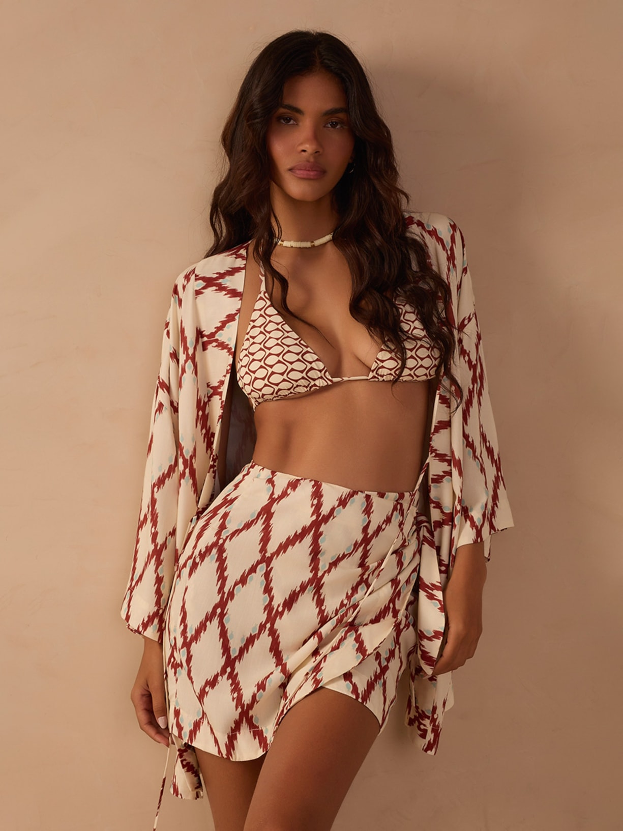 Saia Pareô Estampa Férias de Verão  Vermelho Dress To
