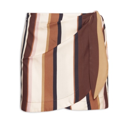 Saia Pareô Estampa Listra Dunas - Marrom