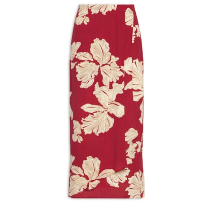 Saia Pareô Estampa Pétala - Vermelho