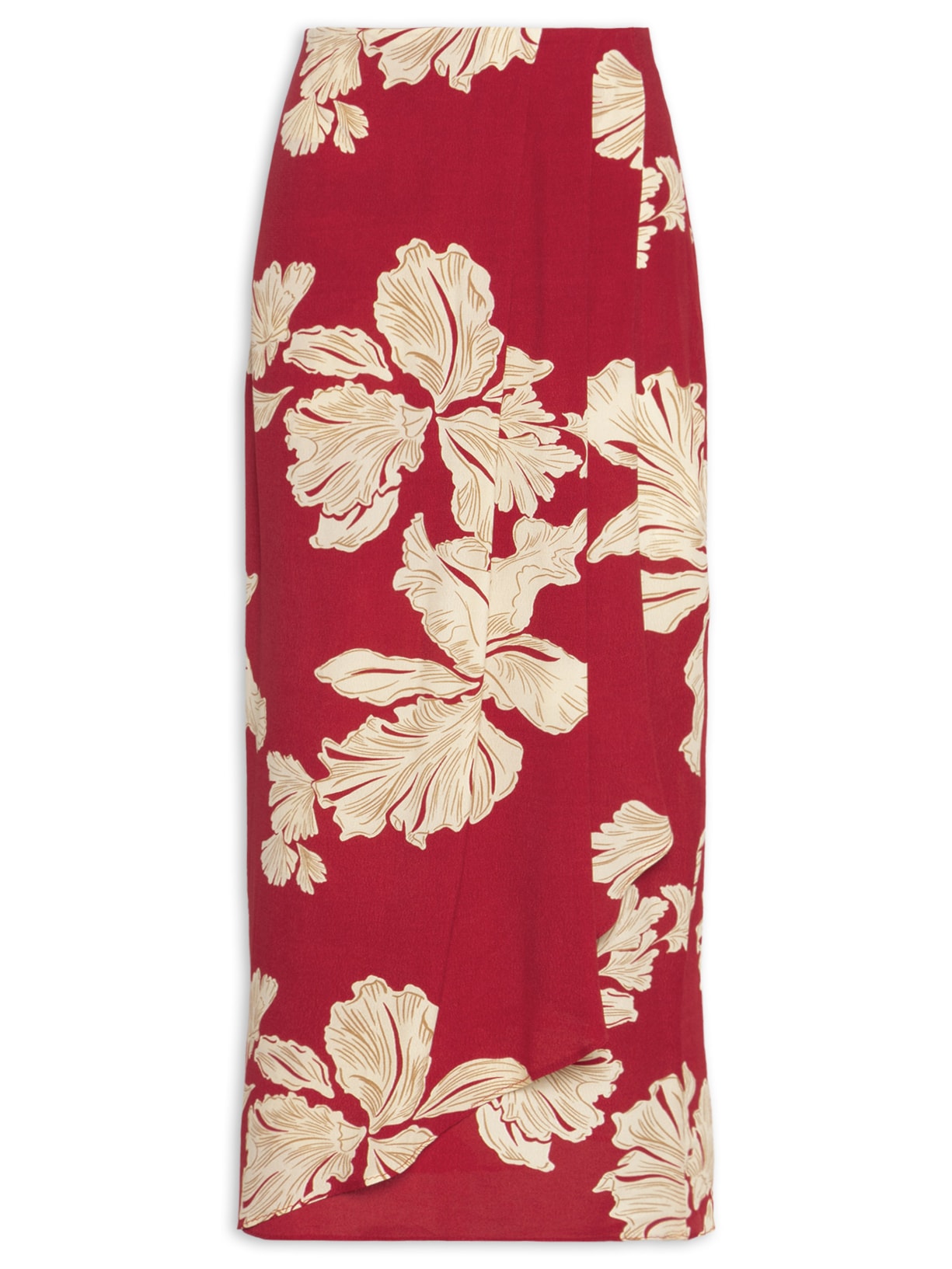 Saia Pareô Estampa Pétala - Vermelho