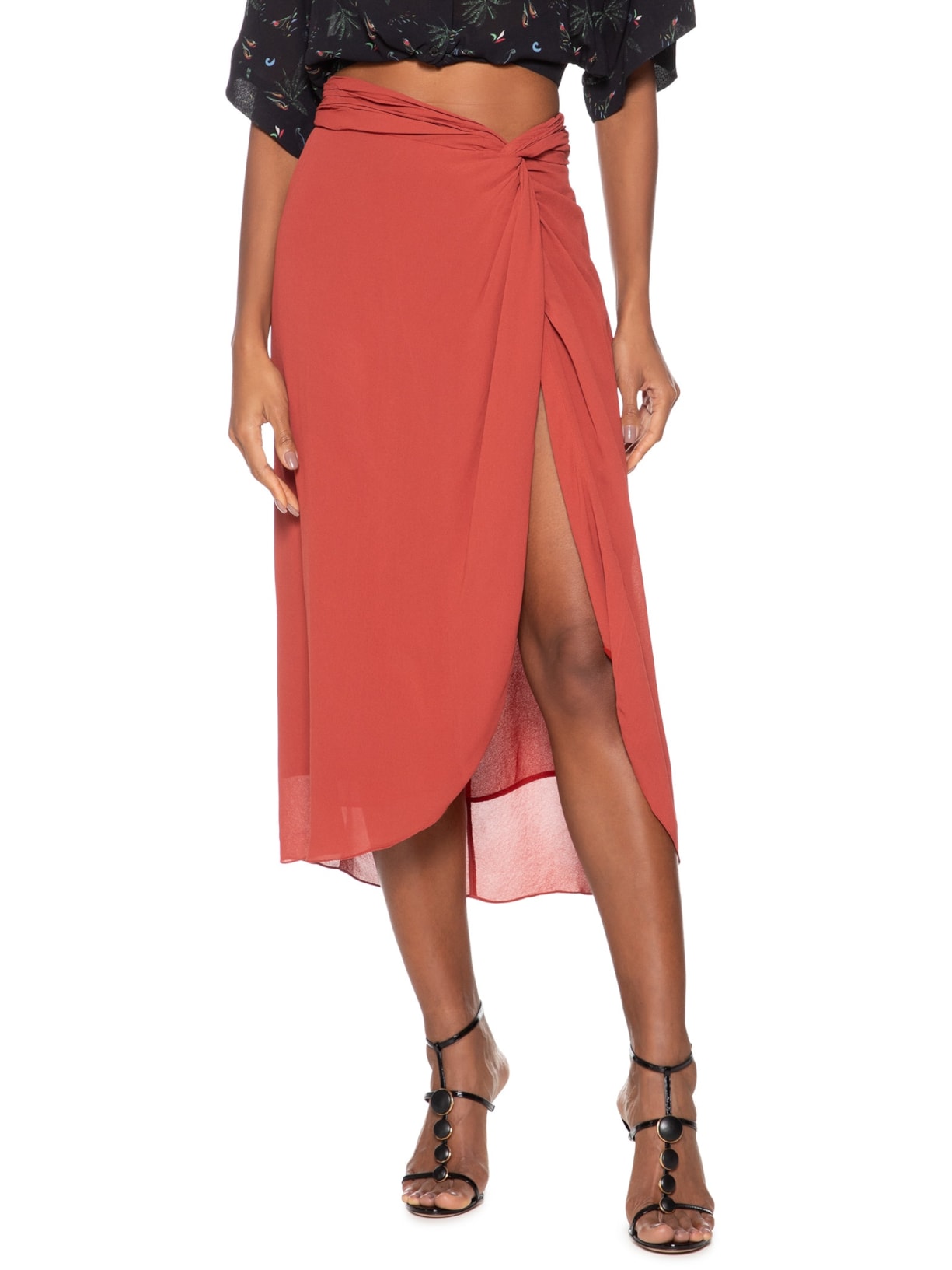 Saia Pareô Fenda Náutico Vermelho Animale