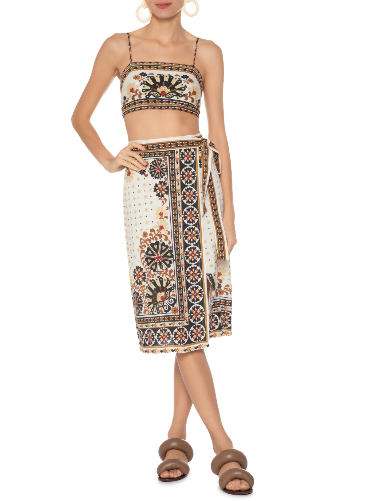 Saia Pareô Midi Doralice Off White Farm