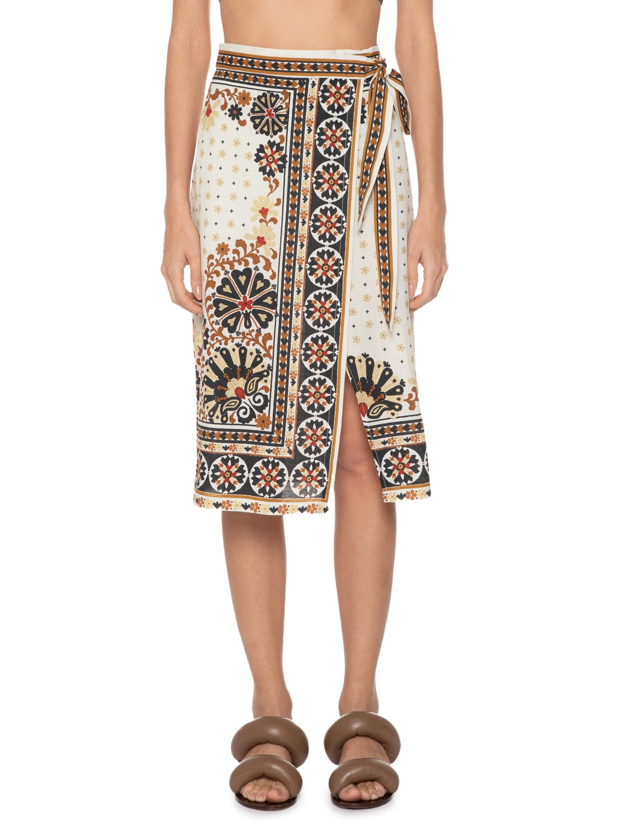 Saia Pareô Midi Doralice Off White Farm