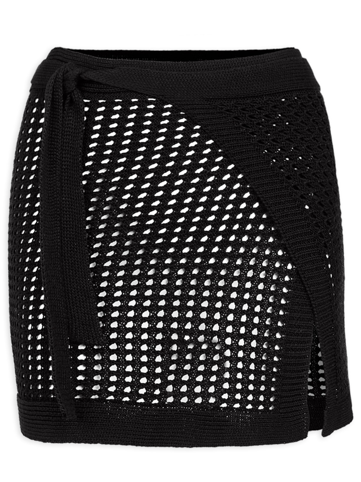 Saia Pareô Mini Rena Tricot - Preto