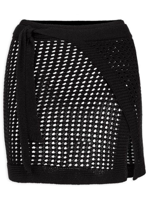 Saia Pareô Mini Rena Tricot - Preto