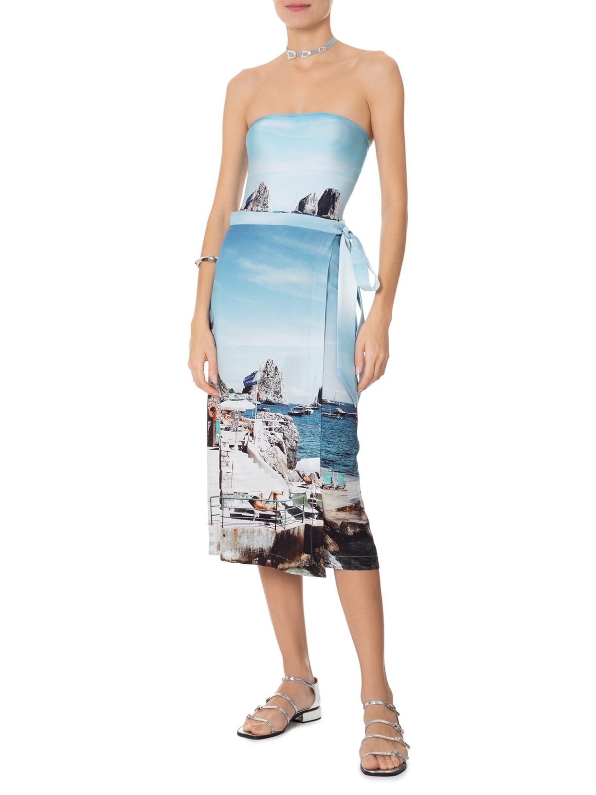 Saia Pareô Postcard Azul Adriana Degreas