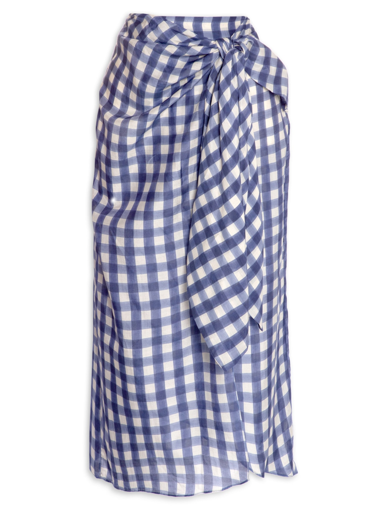 Saia Pareô Vichy Mazarine - Azul